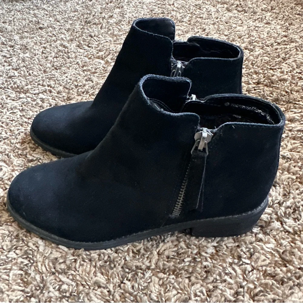 Blondo Women’s Black Suede Liam Ankle Booties‎ Double Zip Waterproof Size 6.5
